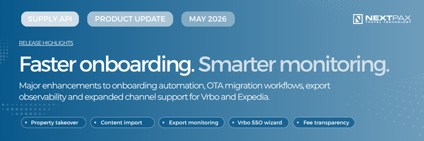 NextPax Supply API Release Highlights May 2026